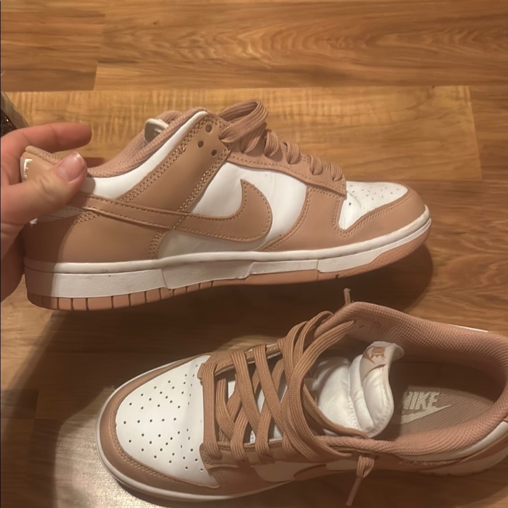 Nike Low-Top Dunks in Pink and White worn a little bit. Size 9 Great condition - Picture 4 of 5